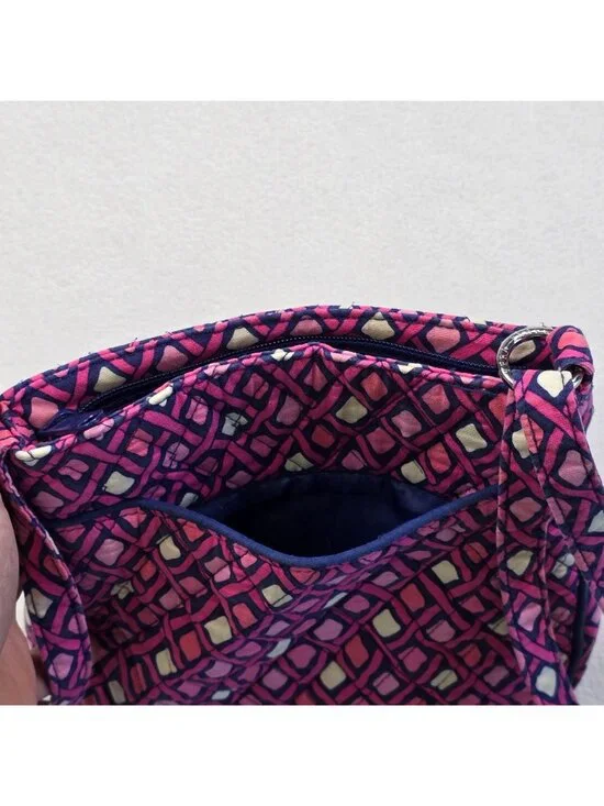 Vera Bradley Cataline Small Crossbody Bag Pink & Purple Diamond Adjustable Strap - Picture 5 of 6